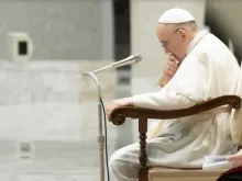 Pope Francis gives his Wednesday general audience in the Vatican's Paul VI Hall on Aug. 4, 2021.